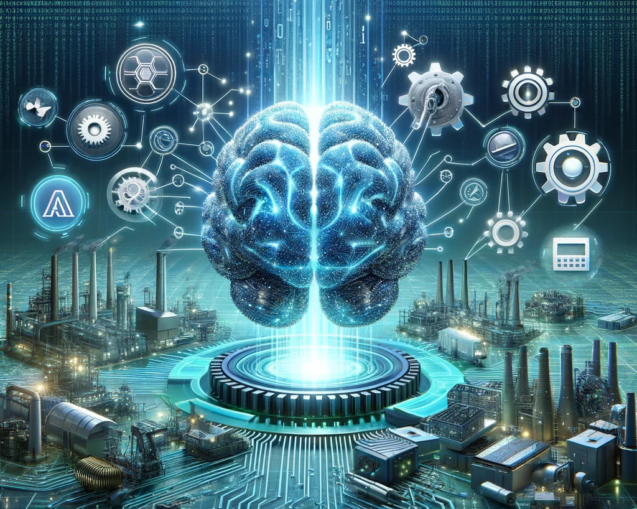 DALL·E 2024-02-12 20.00.16 - A visually captivating 3D realistic image that embodies the theme 'Unveiling AI_ Transforming Industries with Artificial Intelligence'. The image shou